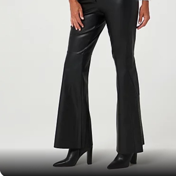 NWT Peace Love World Wide Leg Faux Leather Pants SZ16 & SZ 12 - Picture 7 of 11